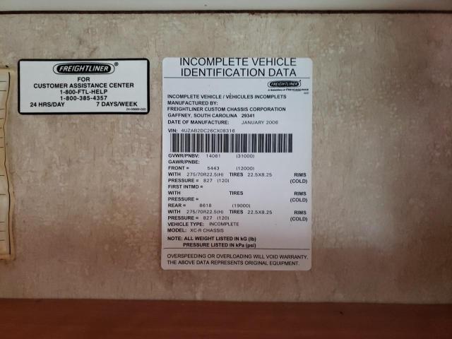 Photo 10 from auction – 2006 FREIGHTLINER XC CHASSIS with VIN 4UZAB2DC26CX08316