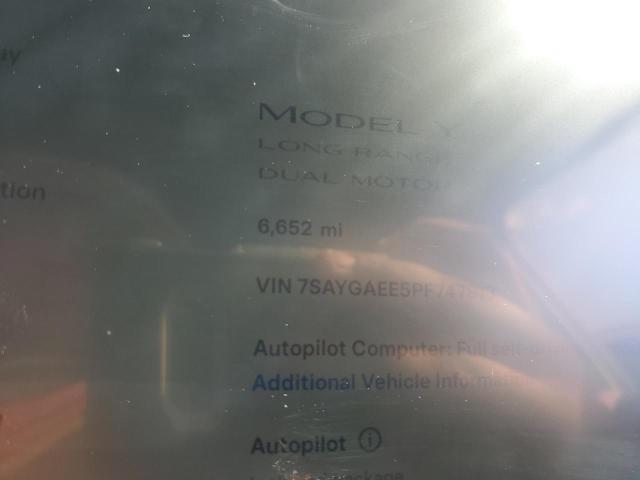 Снимка 9 от търг – 2023 TESLA MODEL Y с VIN 7SAYGAEE5PF747813