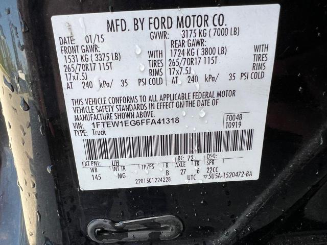 Photo 10 from auction – 2015 FORD F150 SUPER with VIN 1FTEW1EG6FFA41318