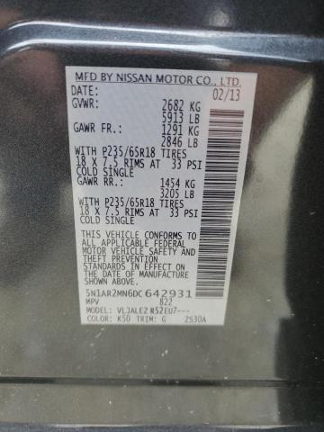 Photo 10 from auction – 2013 NISSAN PATHFINDER with VIN 5N1AR2MN6DC642931