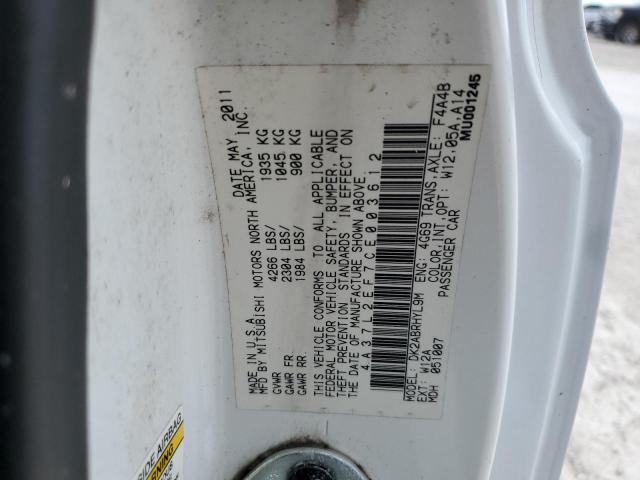 Photo 10 from auction – 2012 MITSUBISHI ECLIPSE SP with VIN 4A37L2EF7CE003612