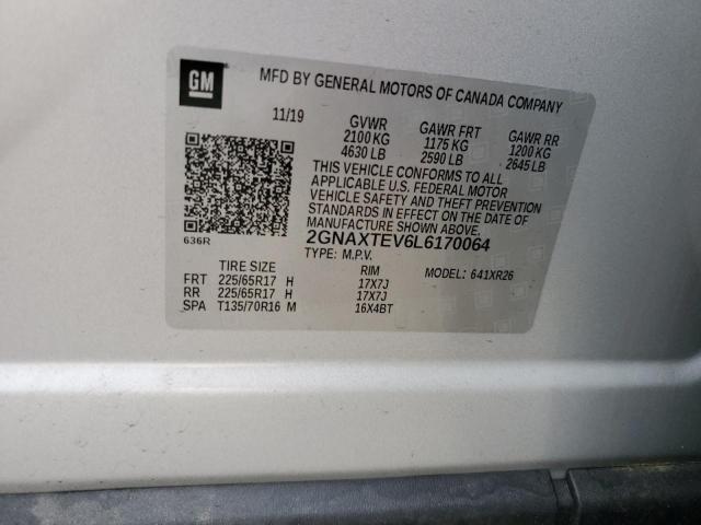 Photo 14 from auction – 2020 CHEVROLET EQUINOX LT with VIN 2GNAXTEV6L6170064
