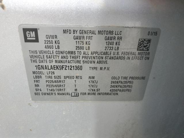 Photo 14 from auction – 2015 CHEVROLET EQUINOX LS with VIN 1GNALAEK9FZ121360