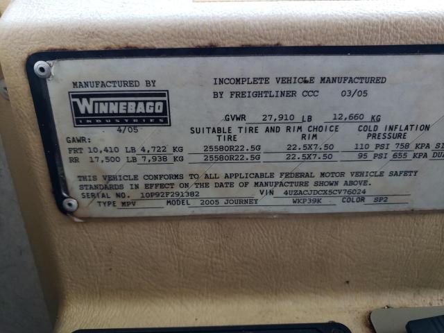 Photo 10 from auction – 2005 WINNEBAGO JOURNEY with VIN 4UZACJDCX5CV76024