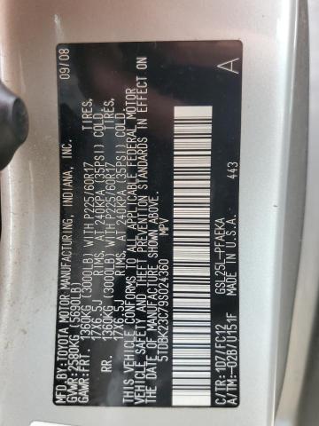 Photo 14 from auction – 2009 TOYOTA SIENNA LE with VIN 5TDBK23C79S024360