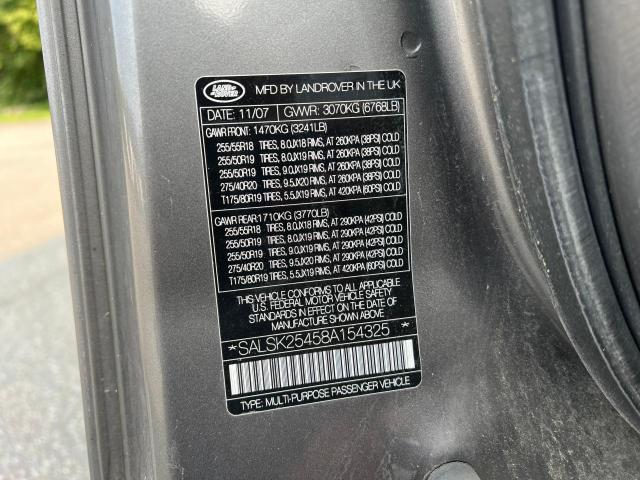 Photo 10 from auction – 2008 LAND ROVER RANGE ROVE with VIN SALSK25458A154325