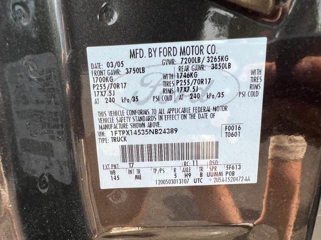 Photo 10 from auction – 2005 FORD F150 with VIN 1FTPX14535NB24389