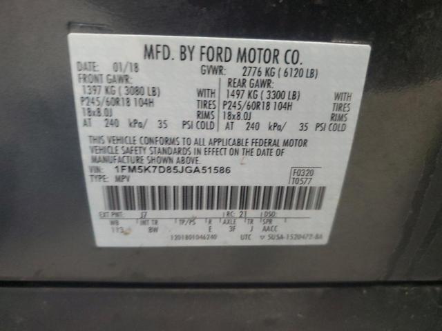 Photo 14 from auction – 2018 FORD EXPLORER X with VIN 1FM5K7D85JGA51586