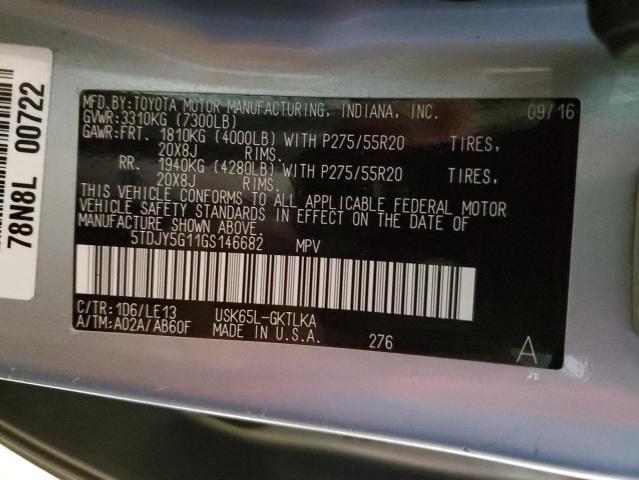Photo 14 from auction – 2016 TOYOTA SEQUOIA LI with VIN 5TDJY5G11GS146682