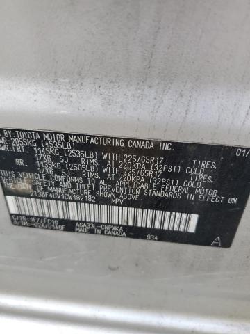 Photo 14 from auction – 2012 TOYOTA RAV4 with VIN 2T3BF4DV1CW182182
