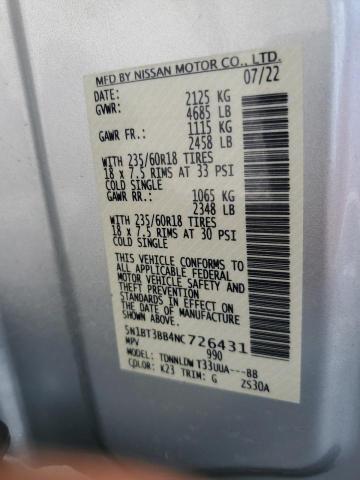 Photo 14 from auction – 2022 NISSAN ROGUE SV with VIN 5N1BT3BB4NC726431