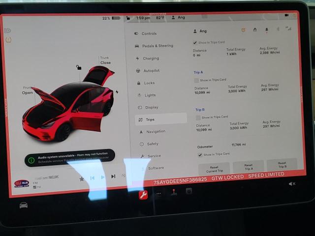 Photo 9 from auction – 2022 TESLA MODEL Y with VIN 7SAYGDEE5NF386825