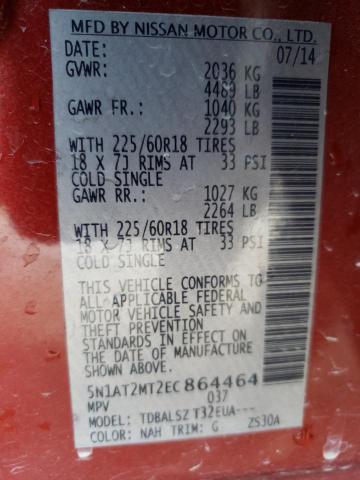 Photo 14 from auction – 2014 NISSAN ROGUE with VIN 5N1AT2MT2EC864464