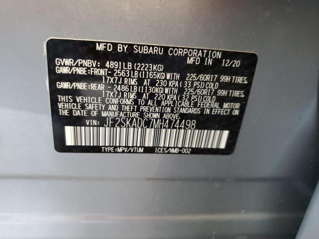 Photo 14 from auction – 2021 SUBARU FORESTER with VIN JF2SKADC7MH474498