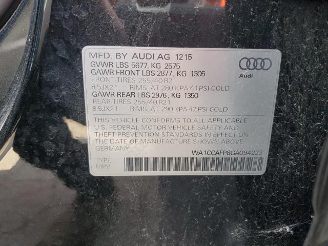 Photo 14 from auction – 2016 AUDI SQ5 PREMIU with VIN WA1CCAFP8GA094223