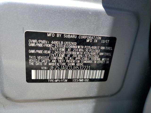 Photo 14 from auction – 2018 SUBARU FORESTER 2 with VIN JF2SJAGC0JH532221