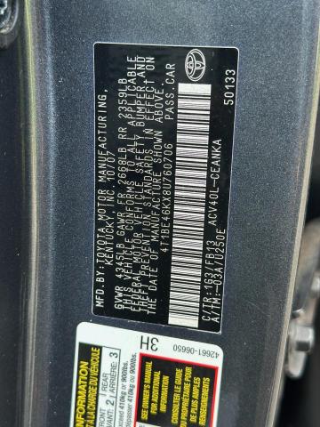 Photo 10 from auction – 2008 TOYOTA CAMRY CE with VIN 4T1BE46KX8U760706