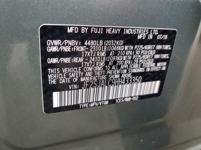 Снимка 14 от търг – 2017 SUBARU FORESTER 2 с VIN JF2SJALC9HH433350