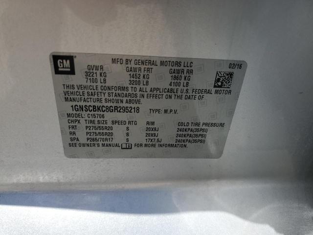 Photo 14 from auction – 2016 CHEVROLET TAHOE C150 with VIN 1GNSCBKC8GR295218