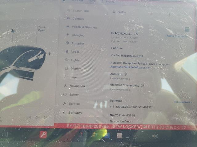 Photo 9 from auction – 2012 TESLA MODEL 3 with VIN 5YJ3E1EB6NF288789