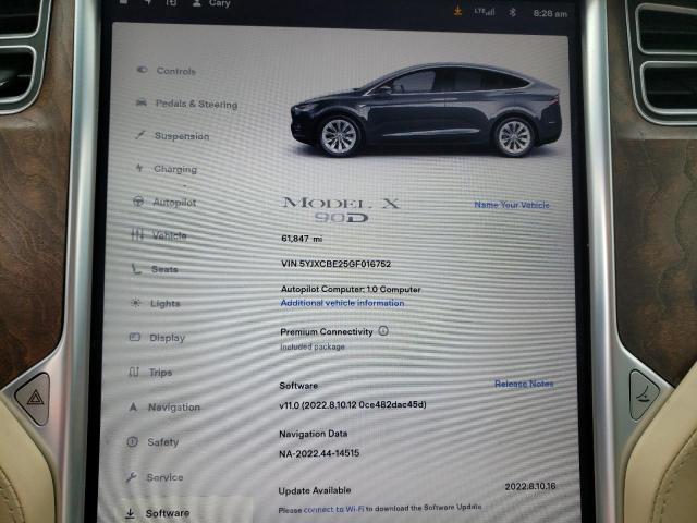 Photo 9 from auction – 2016 TESLA MODEL X with VIN 5YJXCBE25GF016752