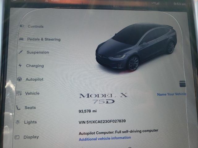 Photo 9 from auction – 2016 TESLA MODEL X with VIN 5YJXCAE23GF027839