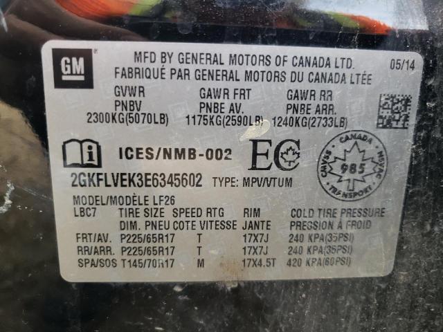 Photo 14 from auction – 2014 GMC TERRAIN SL with VIN 2GKFLVEK3E6345602