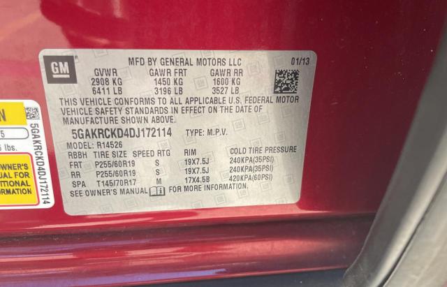 Photo 10 from auction – 2013 BUICK ENCLAVE with VIN 5GAKRCKD4DJ172114