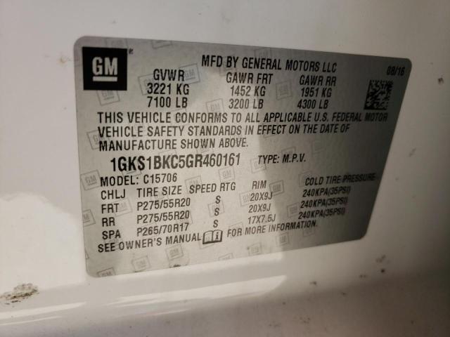 Photo 14 from auction – 2016 GMC YUKON SLT with VIN 1GKS1BKC5GR460161