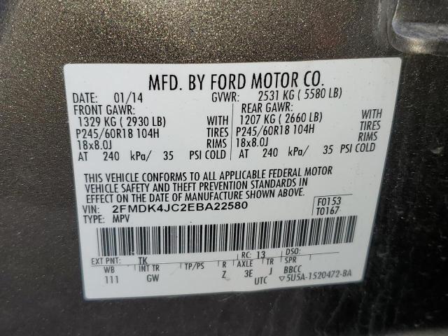 Photo 14 from auction – 2014 FORD EDGE SEL with VIN 2FMDK4JC2EBA22580