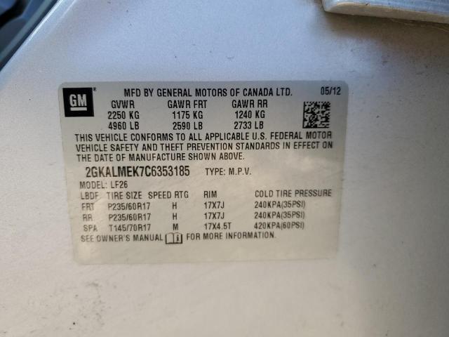 Photo 14 from auction – 2012 GMC TERRAIN SL with VIN 2GKALMEK7C6353185