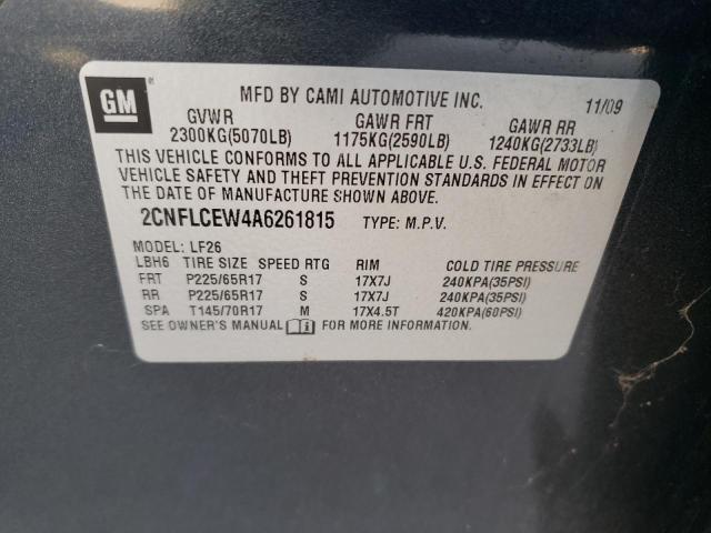 Photo 14 from auction – 2010 CHEVROLET EQUINOX LS with VIN 2CNFLCEW4A6261815