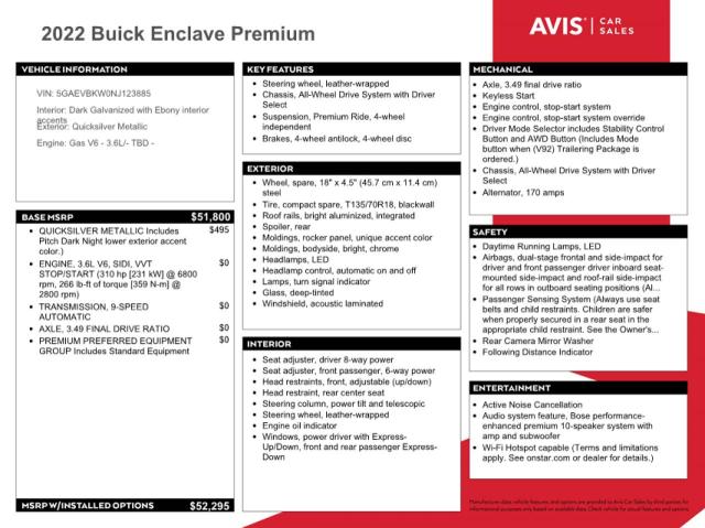 Photo 13 from auction – 2022 BUICK ENCLAVE PR with VIN 5GAEVBKW0NJ123885