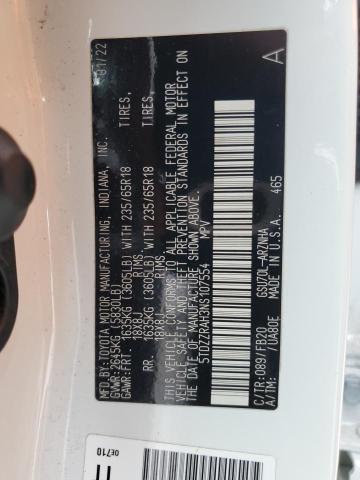 Photo 14 from auction – 2022 TOYOTA HIGHLANDER with VIN 5TDZZRAH3NS107554