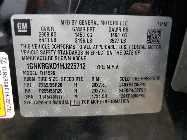 Photo 14 from auction – 2017 CHEVROLET TRAVERSE L with VIN 1GNKRGKD1HJ225712