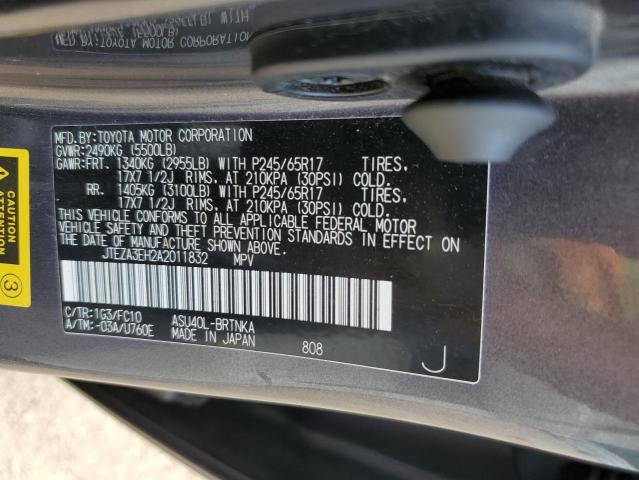 Photo 10 from auction – 2010 TOYOTA HIGHLANDER with VIN JTEZA3EH2A2011832