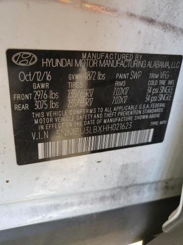Photo 14 from auction – 2017 HYUNDAI SANTA FE S with VIN 5NMZU3LBXHH021623