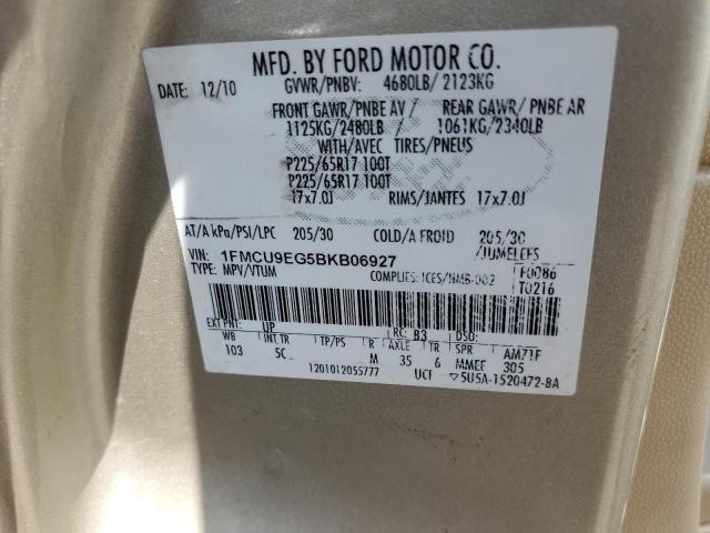 Photo 14 from auction – 2011 FORD ESCAPE LIM with VIN 1FMCU9EG5BKB06927