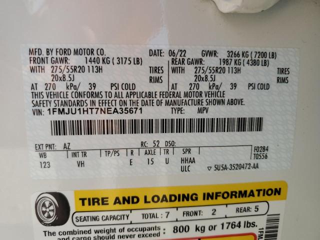 Photo 14 from auction – 2022 FORD EXPEDITION with VIN 1FMJU1HT7NEA35671