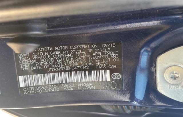 Photo 10 from auction – 2015 TOYOTA PRIUS with VIN JTDKN3DU8F0477342