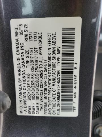Photo 14 from auction – 2015 HONDA CR-V EXL with VIN 2HKRM3H75FH537294