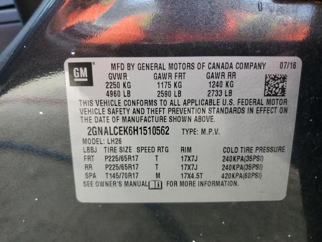 Photo 14 from auction – 2017 CHEVROLET EQUINOX LT with VIN 2GNALCEK6H1510562