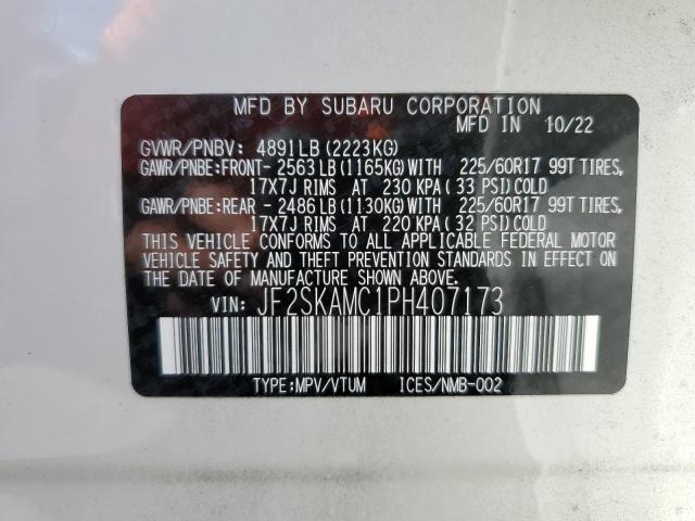 Photo 14 from auction – 2023 SUBARU FORESTER W with VIN JF2SKAMC1PH407173