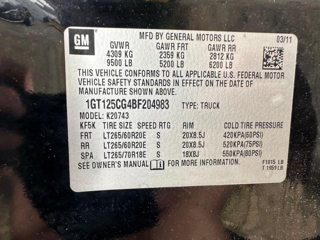 Photo 10 from auction – 2011 GMC SIERRA K25 with VIN 1GT125CG4BF304983