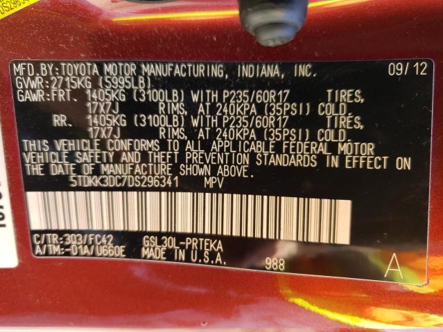 Photo 14 from auction – 2013 TOYOTA SIENNA LE with VIN 5TDKK3DC7DS296341