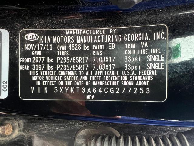 Photo 10 from auction – 2012 KIA SORENTO BA with VIN 5XYKT3A64CG277253