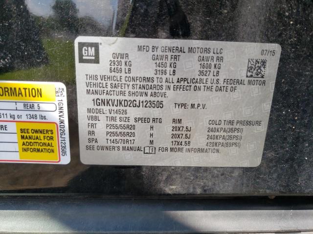 Photo 14 from auction – 2016 CHEVROLET TRAVERSE L with VIN 1GNKVJKD2GJ123505