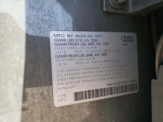 Photo 14 from auction – 2021 AUDI Q3 PREMIUM with VIN WA1AUCF32M1100543