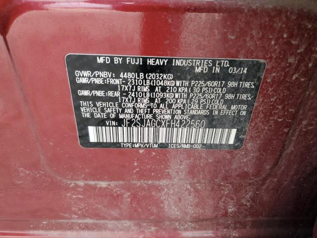 Photo 14 from auction – 2015 SUBARU FORESTER 2 with VIN JF2SJAGCXFH422560