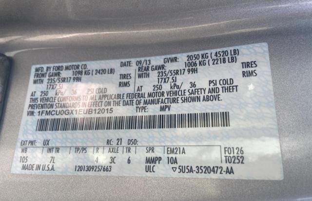 Photo 10 from auction – 2014 FORD ESCAPE SE with VIN 1FMCU0GX1EUB12015